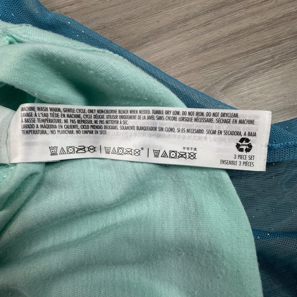 Disney Elsa Frozen Princess Long Sleeve Dress Girls Size 7/8 Blue Sparkle Tulle - Picture 11 of 15